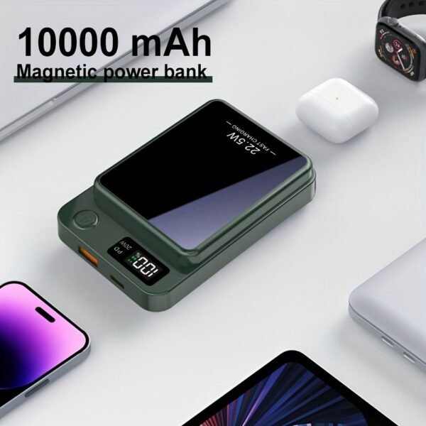 [Fast Charging Power Bank] 22.5W PD Fast Charging Power Bank 10000/5000mAh - Portable Wireless Charger, Magnetic Wireless Charging Pack, USB Type-C, LED Power Display, Rechargeable Lithium Polymer Battery For Android/iPhone Devices - Image 7
