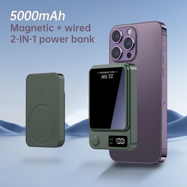 [Fast Charging Power Bank] 22.5W PD Fast Charging Power Bank 10000/5000mAh - Portable Wireless Charger, Magnetic Wireless Charging Pack, USB Type-C, LED Power Display, Rechargeable Lithium Polymer Battery For Android/iPhone Devices - Image 12