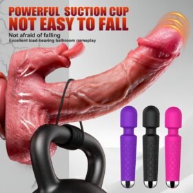 Realistic vibratory Thrust dildo Vibrator Adult sex toy 7 thrust and rotation 10 vibration and licking modes - 8.5 inches (about 21.6 cm) Heated dildo with powerful suction dildo brown