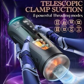 Fully Automatic Male Masturbator Airplane Cup, 9 Vibrations, 9 Stretch Sucks, 2 Heating Modes, TPE Material and 3D Texture Tunnel, Completely Wraps Penis, Accurately Stimulates Glans, Brings Wonderful Experience, Suitable for All Sizes, Easy to Clean, Male masturbators, adult products