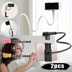 2pcs Bedside Phone Holder - Mobile Phone, Tablet Desktop Stand, Flexible Wrapped Arm, 360 Degree Adjustable Clamp, Phone Holder, Lazy Holder, Flexible Long Arm Clamp Mount, Convenient, Lightweight, Multiple Folding.