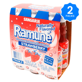 Sangaria Ramune Soft Drink Strawberry Flavor 6pack 6.76 oz x 2 pack