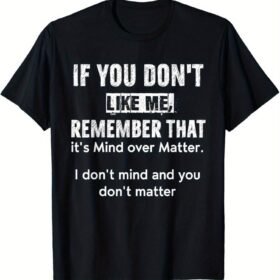 Men's "Mind Over Matter" Black Cotton T-Shirt - Bold White Text, Short Sleeve, Crew Neck, 100% Cotton, Lightweight & Breathable, Ideal for Casual Wear and Sports, Machine Washable
