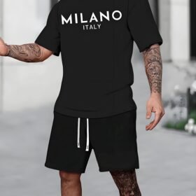 Camo Print Men's Cotton T-Shirt - Casual Short Sleeve, Soft & Comfortable, All-Match Summer Tee, Round Neck, Black with White & Gray Camouflage Pattern, Lightweight & Breathable Fabric for Casual Attire, T Shirt