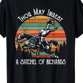 Richard's Wine Knight Graphic Tee - 100% Cotton, Lightweight Casual Short Sleeve T-Shirt for Men, Round Neck, Machine Washable, Shirt