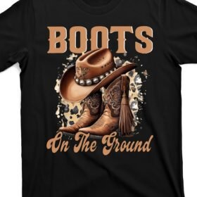 Boots-On-The-Ground-Boot-Cowboy-Western-Cowgirl-Linedance-T-Shirt_Bot2742597-At_Black_Product_Image Out Fit for Men [Cool Design] Street Trending Style Casual Tee Men'S Clothes Comfortable Cotton Round Neck Shorts Sleeves Mens T Shirts