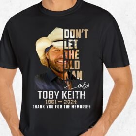 Toby Keith "Thank You for The Memories" Unisex Cotton T-Shirt - Navy Blue Graphic Tee with Cowboy Hat Design, Casual Short Sleeve Shirt for All Seasons