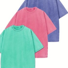 Three Piece Set Shirt, Tees for Men, Casual Short Sleeve T-shirt for Summer
