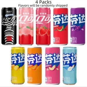 Coca-Cola-Fanta Modern Can 4 Cans Each 11.16oz Mixed Flavors Watermelon Flavor/Orange Flavor/Peach Flavor/Jasmine Peach Flavor/Pineapple Flavor/Grape Flavor