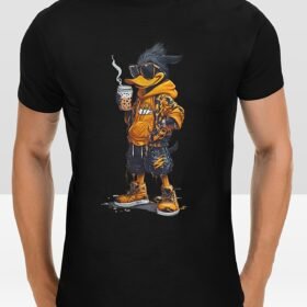 Cotton T-Shirt, Men'S Cool Duck Print T-Shirt, Casual Crew Neck Short Sleeve, Summer Knit T-Shirt, Slightly Elastic, 100% Cotton, 180G Print