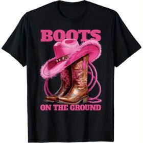 Cute Funny Boots On The Ground Linedance Western Cow T-Shirt