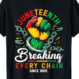 [Vacation Style] Juneteenth Celebration T-Shirt for Men and Women - African American Freedom 1865 Commemorative Tee, Short Sleeve, Casual Wear, Machine Washable, Cotton, Black with Colorful Graphic Design, Everyday Tshirt | Vibrant Print Shirt | Glossy Fabric Finish