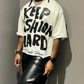 KEEP FASHION HARD Men's 100% Pure Cotton T-Shirt - Soft, Comfortable, Casual Short Sleeve Tee for Summer, Round Neck, Geometric Print - Ideal Gift