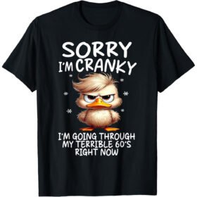 Sorry I'm Cranky" Humorous Men's T-Shirt - Soft Cotton, Breathable & Moisture-Wicking, Casual Crew Neck Tee with Unique Print Design