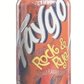 Faygo Rock n Rye 24-Pack Soda Cans - Centennial Flavor with Natural Vanilla & Lime Flavors, Made with Real Vanilla Extract, Refreshing Citrus & Vanilla Tastes, Perfectly Favored Liquid Refreshment, Party Drinks, Vibrant Design, Flavored Beverage, Carbonated Drink, Beverage Lovers