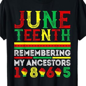 Juneteenth 1865 Commemorative T-Shirt | Unisex Cotton Tee | Multi-Color Geometric Pattern | Round Neck, Short Sleeve | Comfortable Stretch Fit | All-Season Wear | Vibrant Colors & Symbolic Design | Ideal for Celebrations & Casual Events